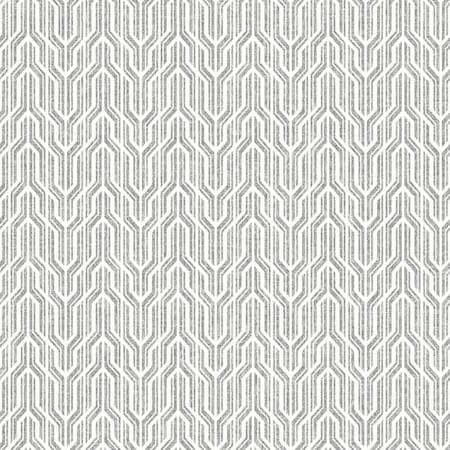 Manhattan Comfort Oakland, Vinyl Art Deco In White And Silver Wallpaper, 205 In X 33 Ft = 56 Sq Ft Oakland